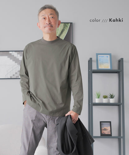 [AWC] ジャケット専用 メランジ調 モックネックドレスTシャツ -長袖