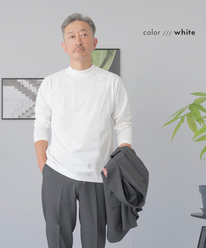 [AWC] ジャケット専用 メランジ調 モックネックドレスTシャツ -長袖