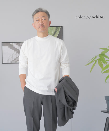 [AWC] ジャケット専用 メランジ調 モックネックドレスTシャツ -長袖