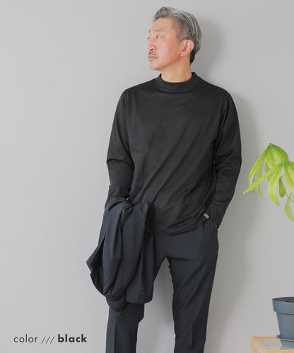 [AWC] ジャケット専用 メランジ調 モックネックドレスTシャツ -長袖