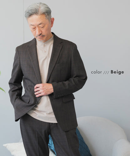 [AWC] ジャケット専用 メランジ調 ヘンリーネックドレスTシャツ -長袖