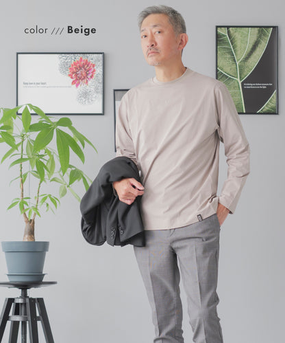 [AWC] ジャケット専用 メランジ調 クルーネックドレスTシャツ -長袖