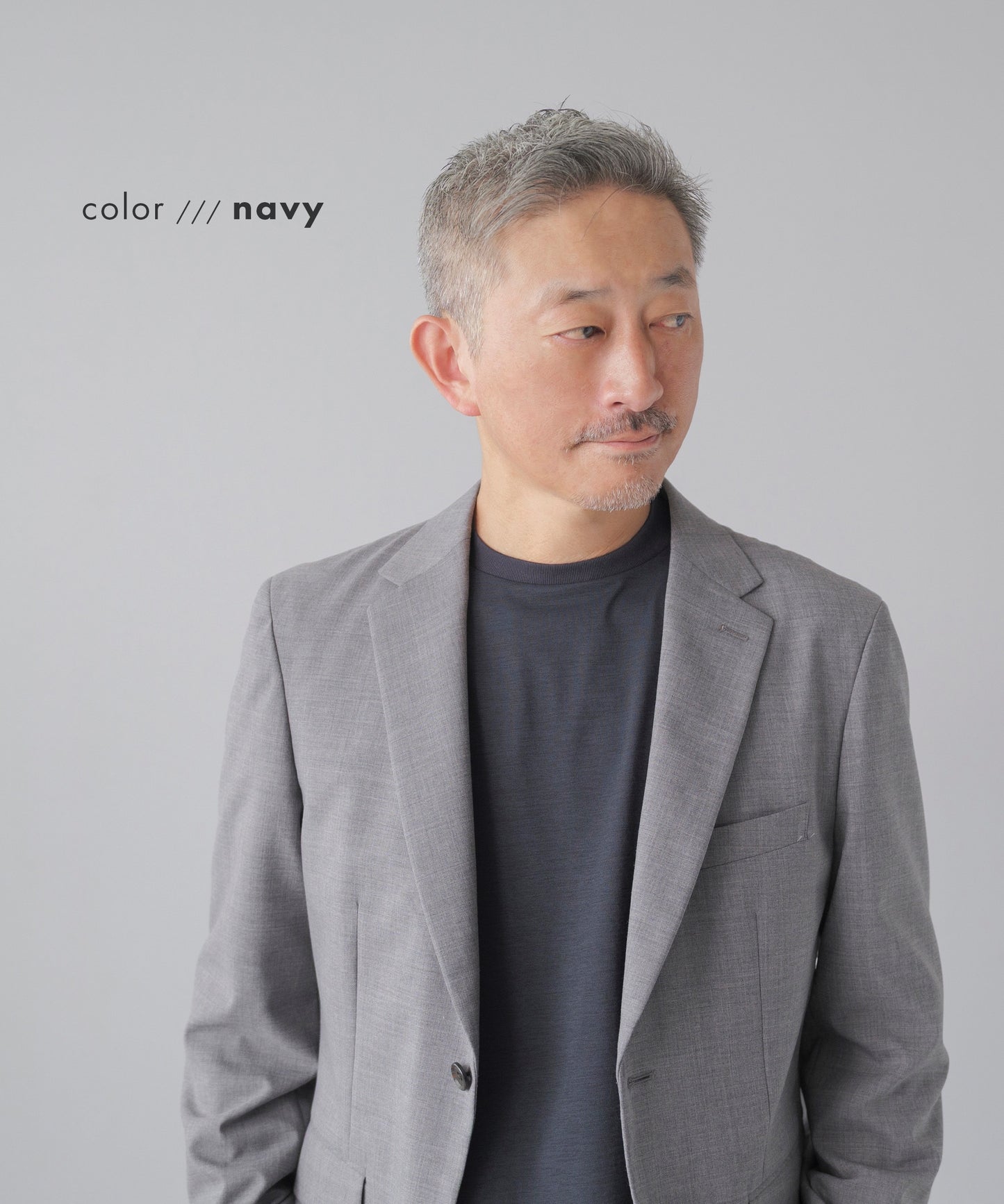 [AWC] ジャケット専用 メランジ調 クルーネックドレスTシャツ -長袖