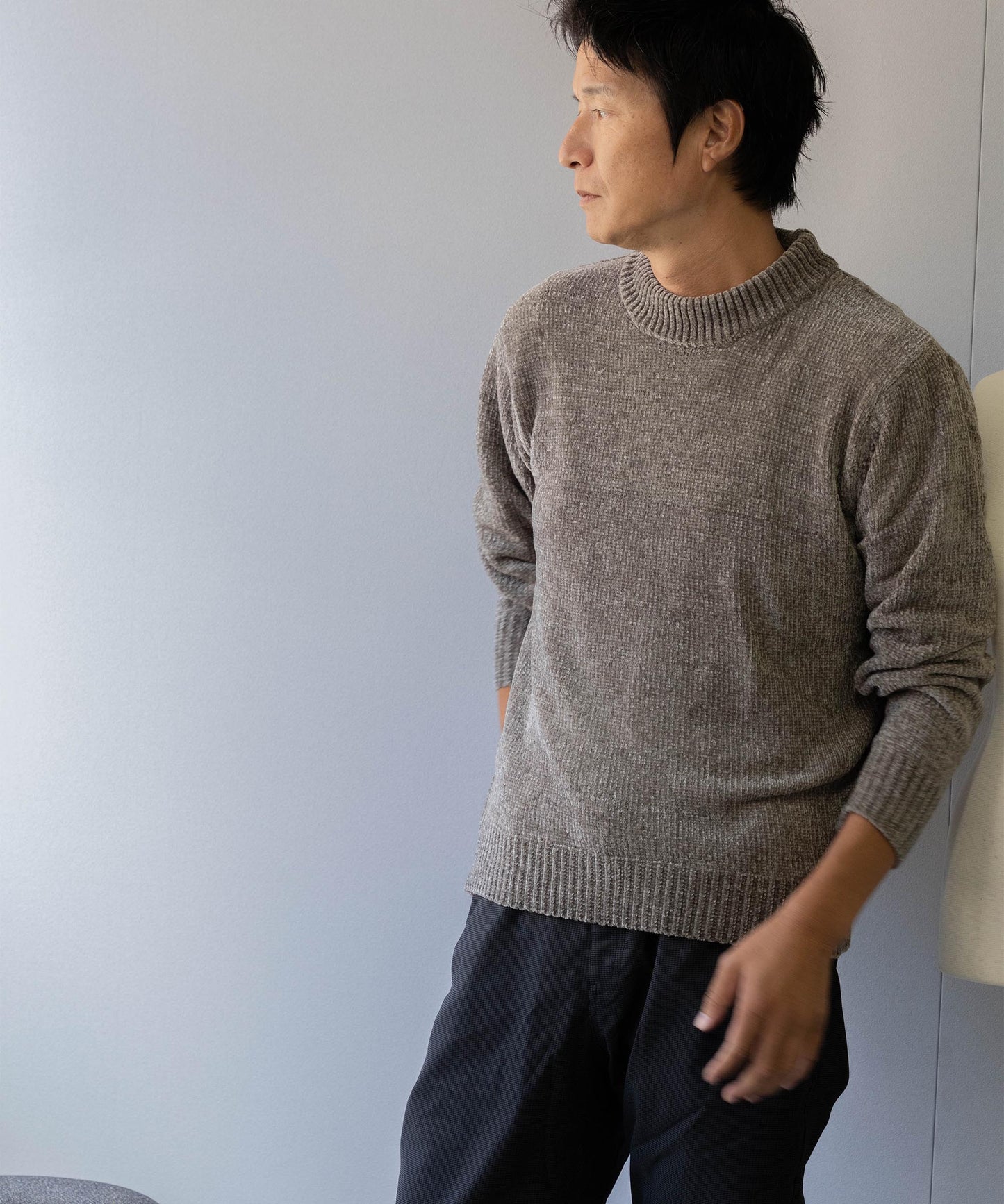 [AWC] 大人のコーディネートにおすすめの「ポリモールニットセーター」