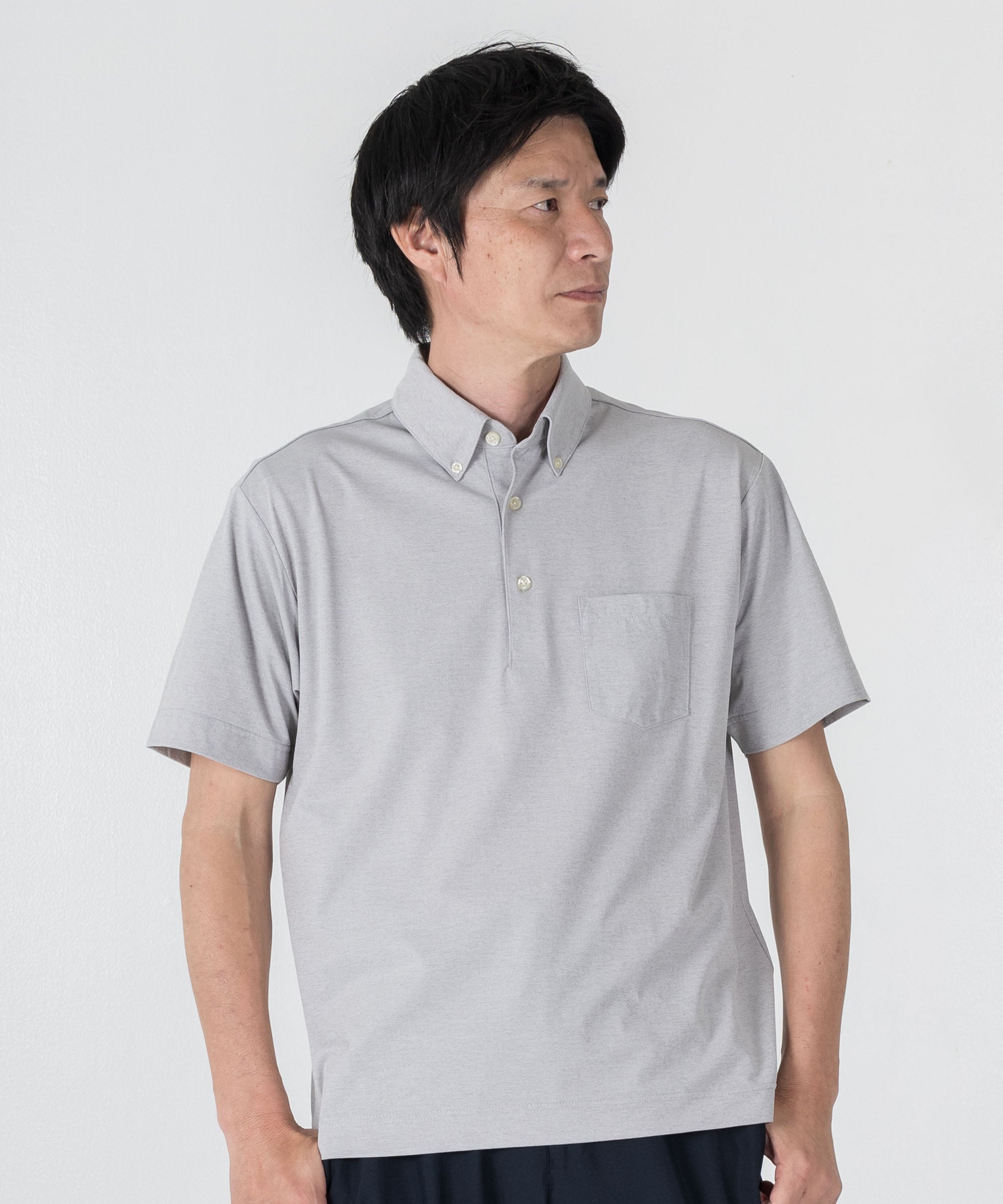 AWC] ドライスムース ビジネスボタンダウンポロシャツ - AWC | active