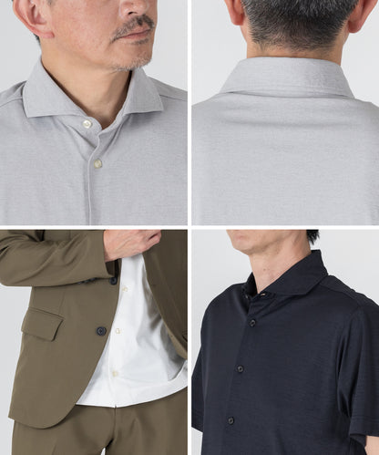 [AWC] ドライスムース フルオープン カッタウェイ ポロシャツ