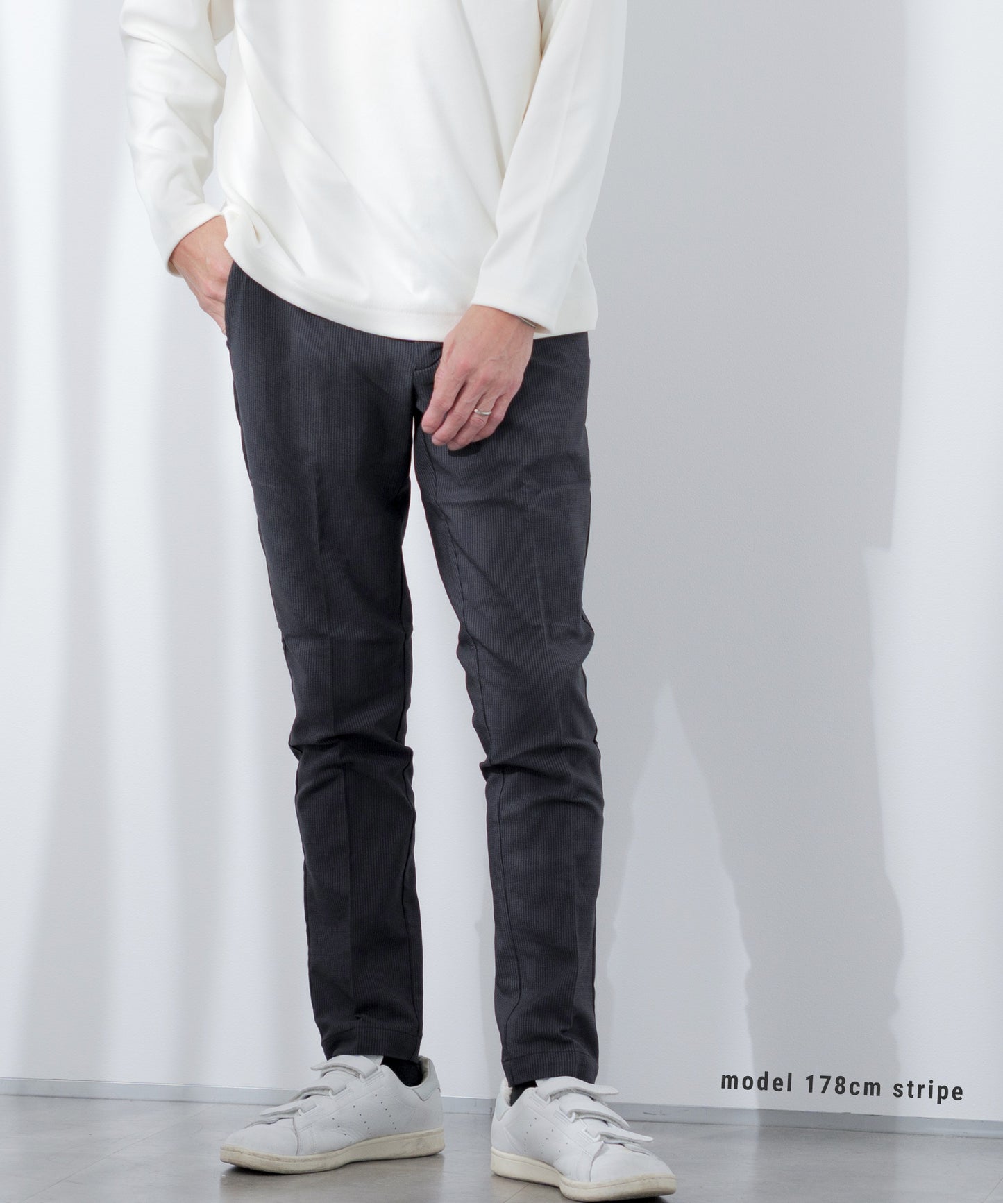 [AWC] 裏起毛 スリム チノ トラウザー パンツ