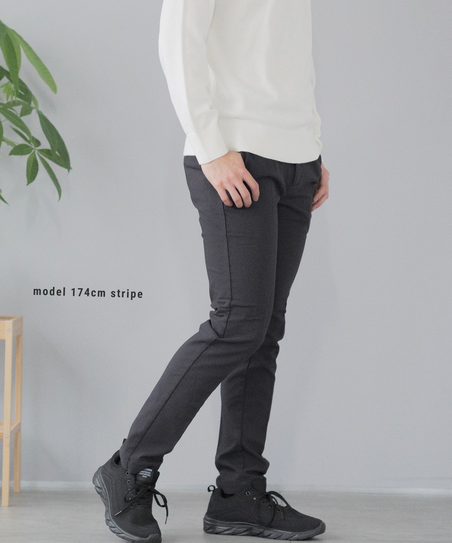 [AWC] 裏起毛 スリム チノ トラウザー パンツ