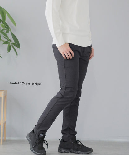 [AWC] 裏起毛 スリム チノ トラウザー パンツ