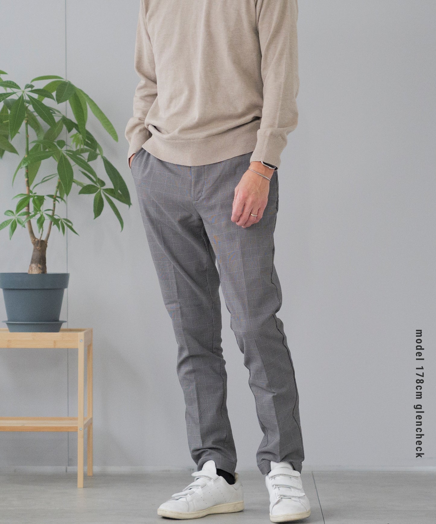 [AWC] 裏起毛 スリム チノ トラウザー パンツ