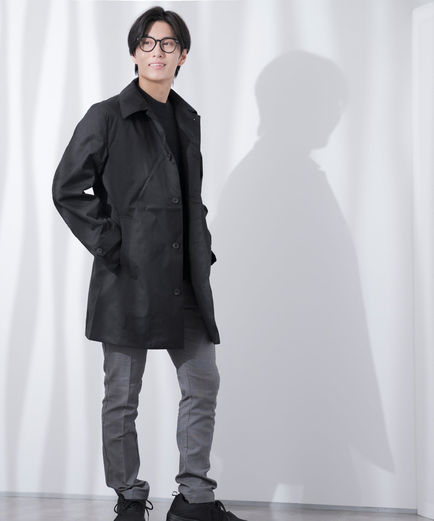 [AWC] 裏起毛 スリム チノ トラウザー パンツ