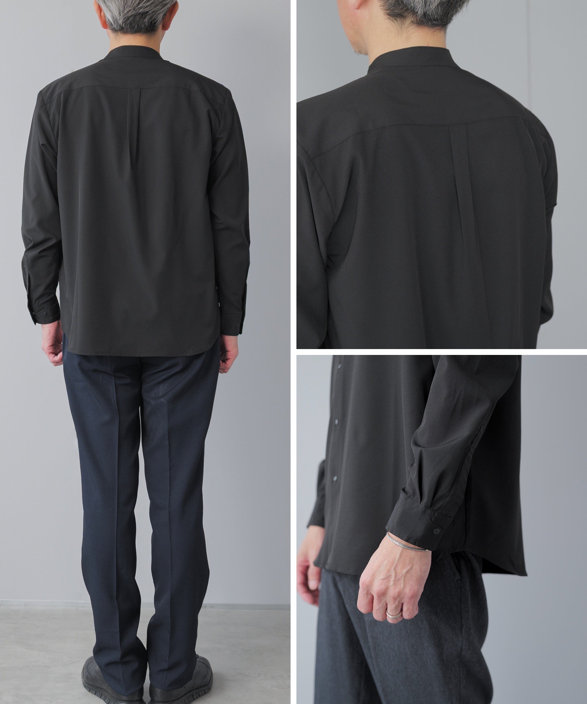 AWC] スナップボタン バンドカラーシャツ - AWC | active worker