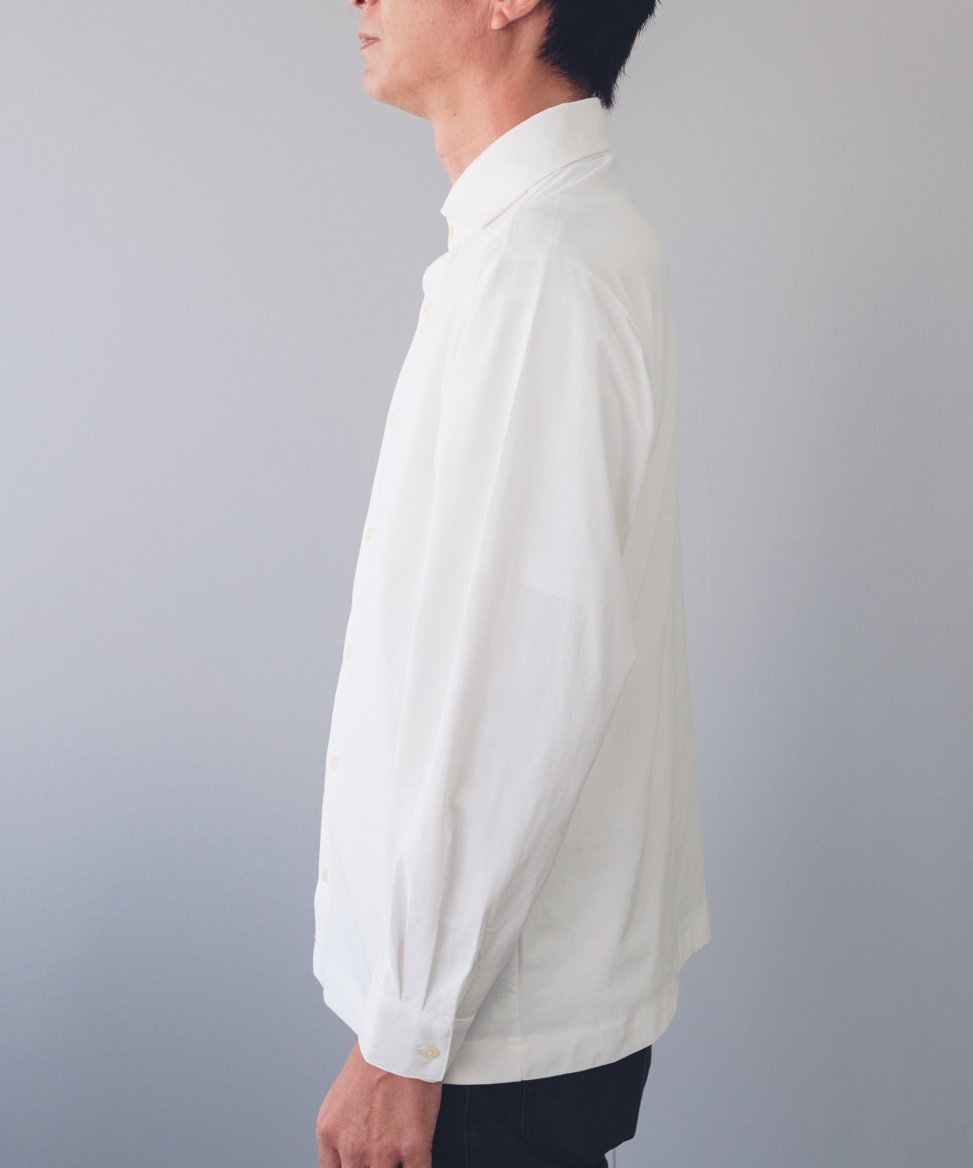 WAAC ホワイト ニットシャツ XS ニットシャツ(裄詰不可) 無地 ホワイト ニット 吸水速乾 KAZAC｜SHIRT