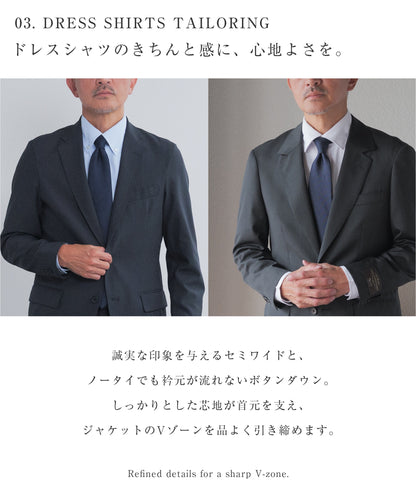 セミワイド / ボタンダウン イージーケア ニットシャツ