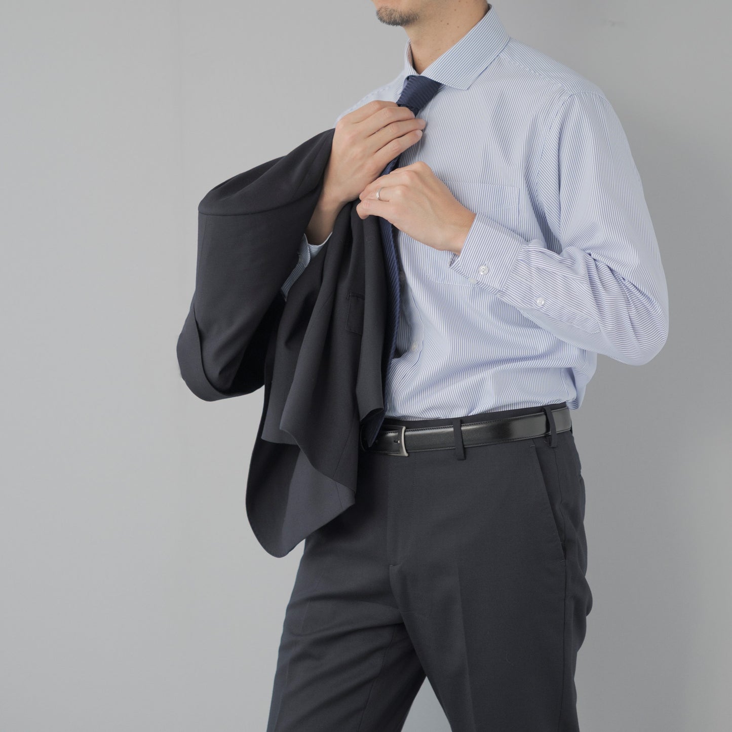 ストライプ BD / ワイド ドレスシャツ