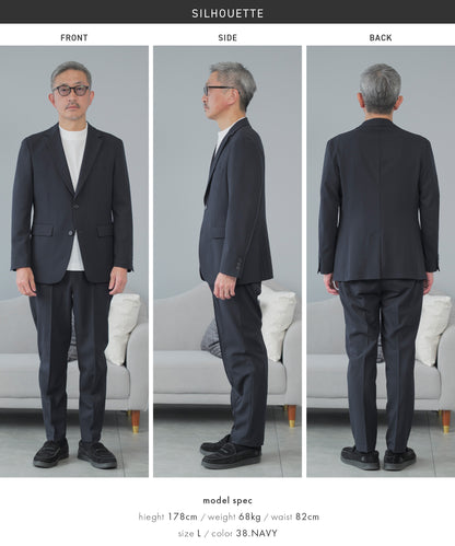 【renewal】.tailored ウールライク セットアップ