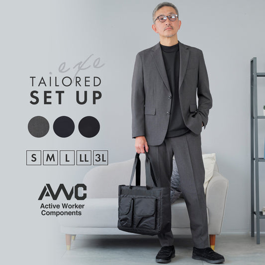 【renewal】.tailored ウールライク セットアップ