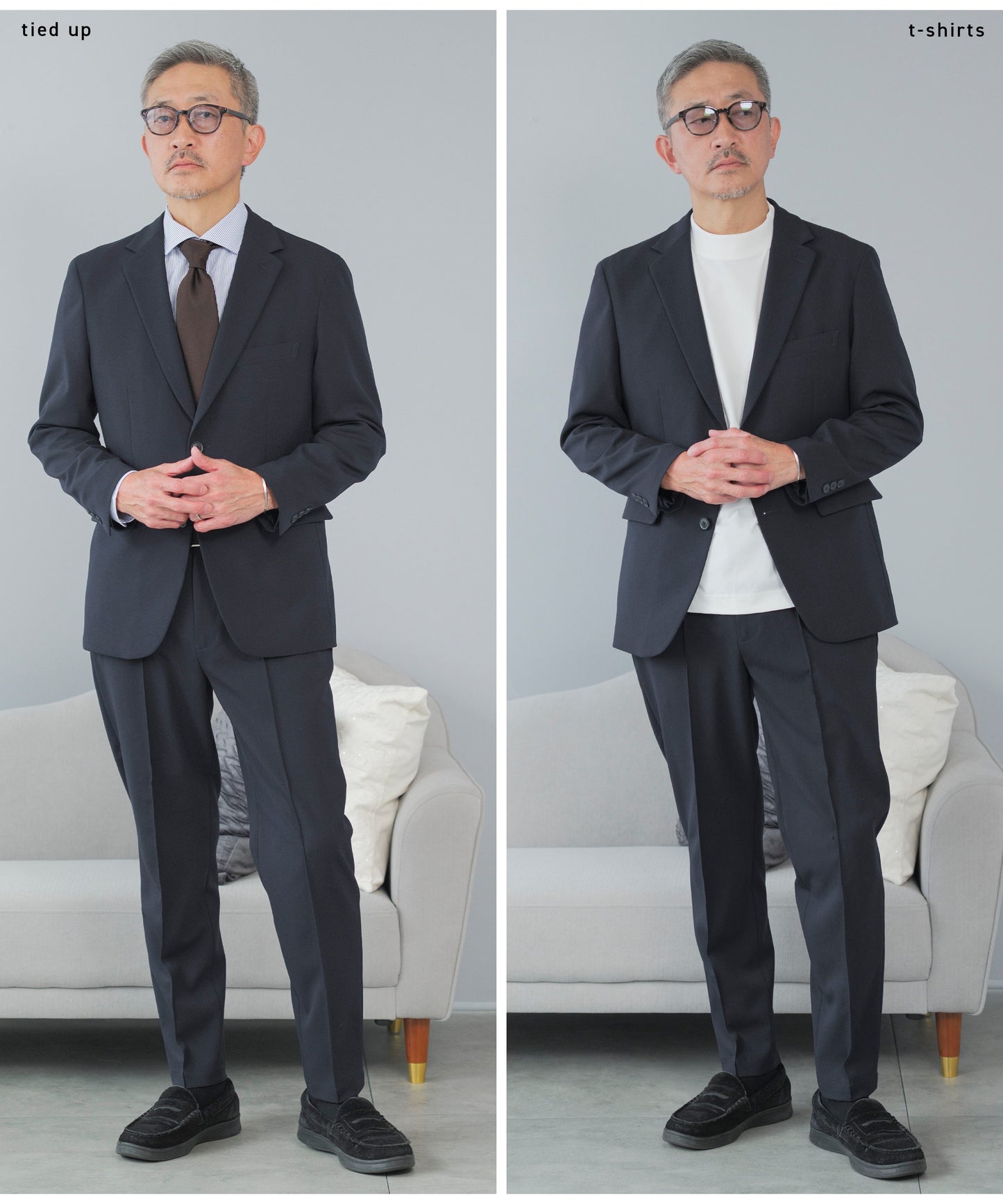 【renewal】.tailored ウールライク セットアップ