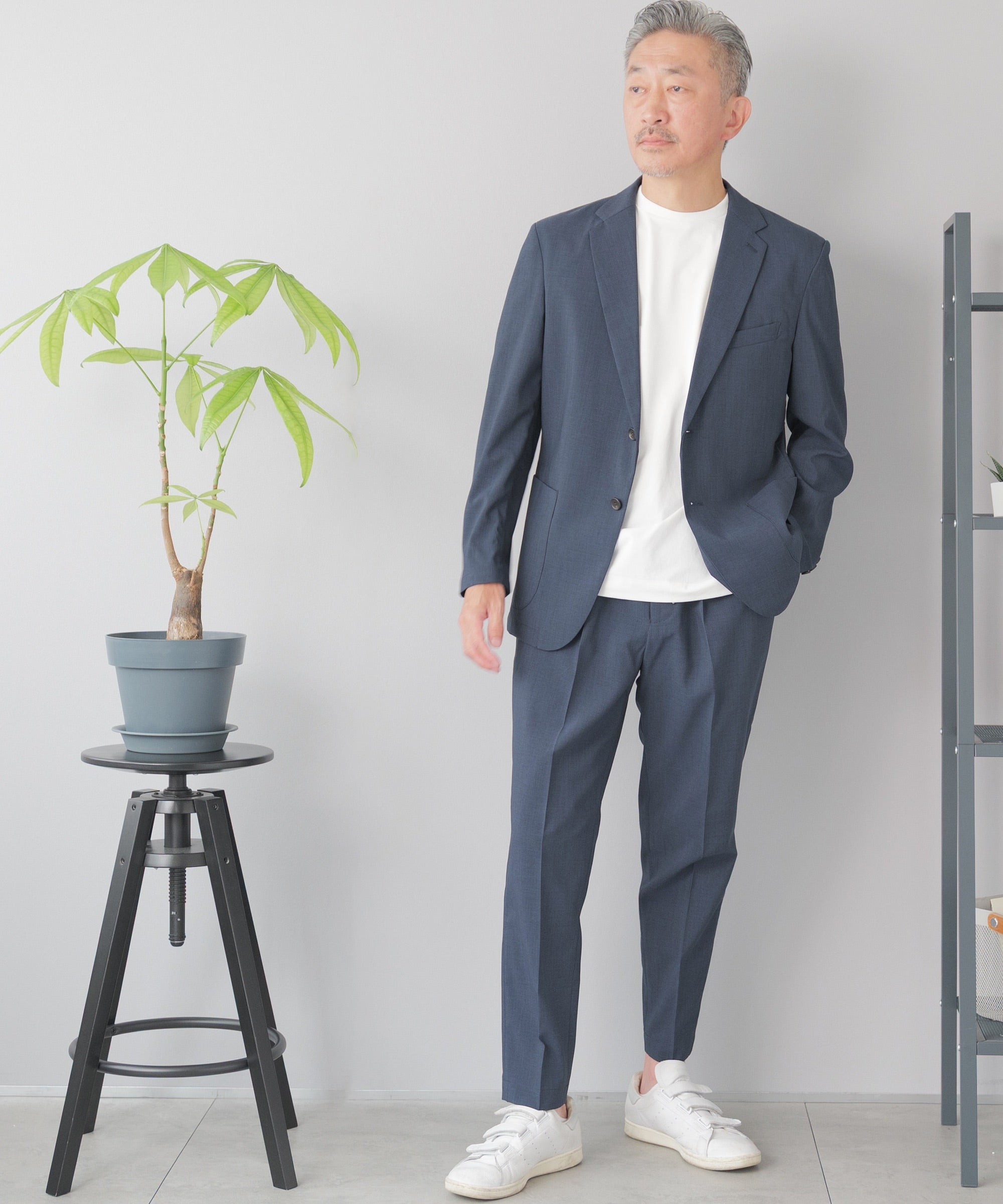 【美品】【S】WWS WORK WEAR SUIT スーツセットアップ メンズ AWC] テックリネンセットアップスーツ - AWC active worker