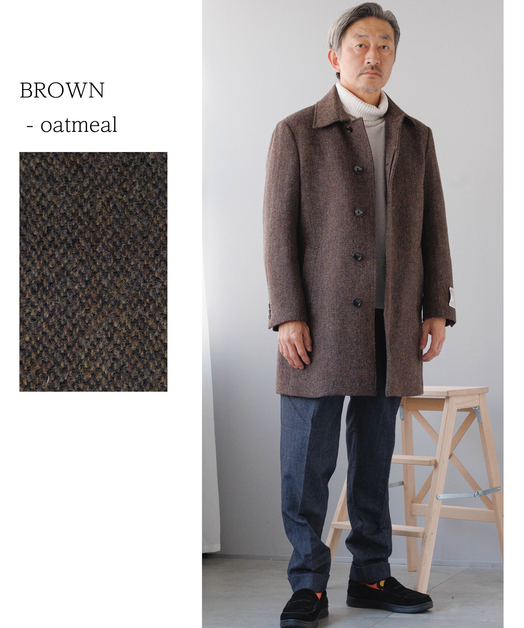 HARRIS TWEED ] ツイードステンカラーコート – AWC │ active