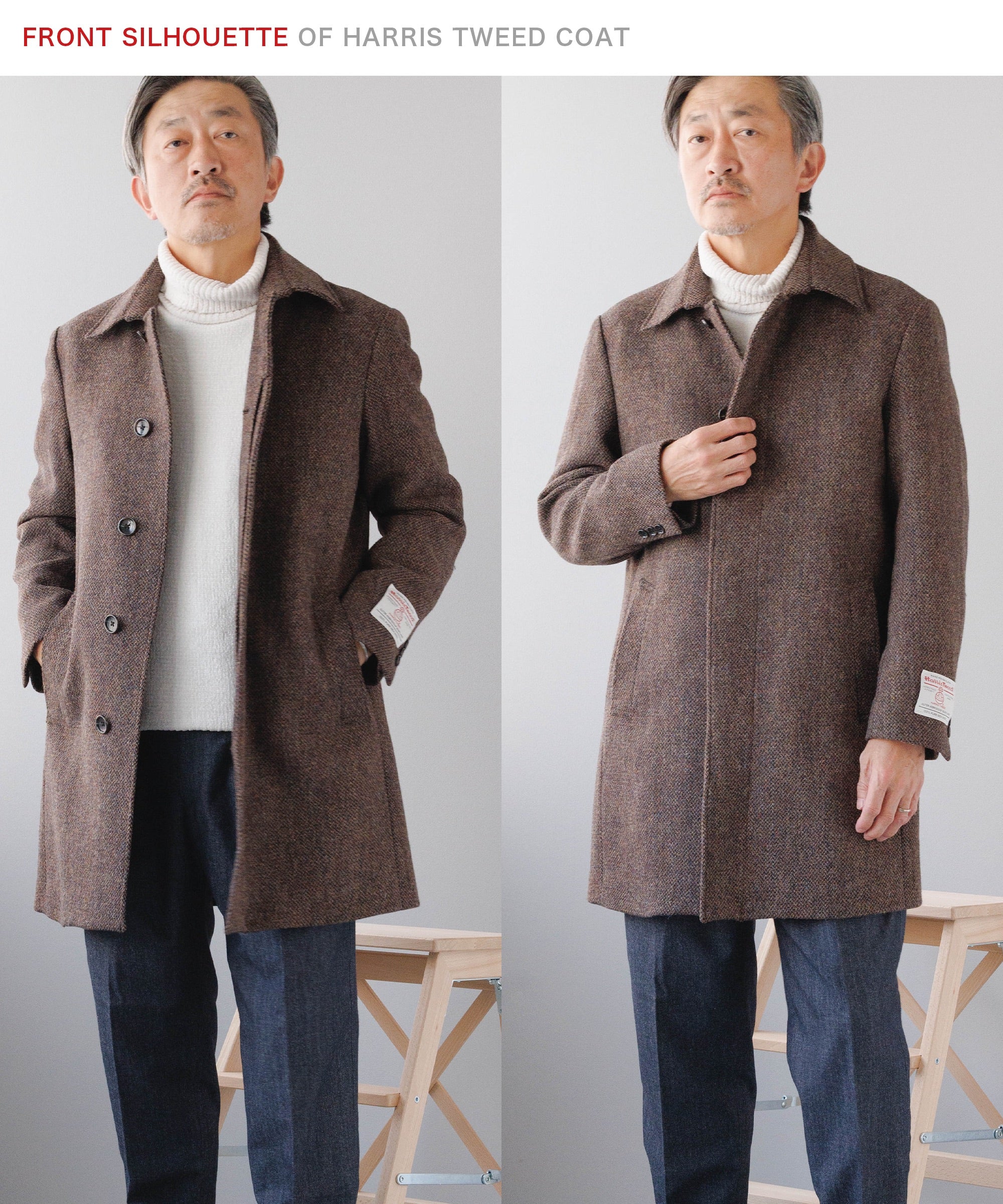 HARRIS TWEED ] ツイードステンカラーコート – AWC │ active