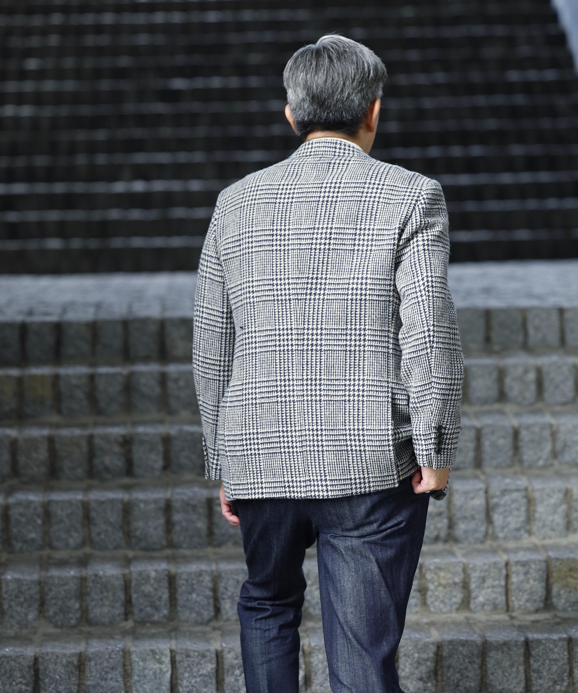 【ハリスツイード】テーラードジャケット　チェック柄　ツイードジャケット　ウール HARRIS TWEED ] ツイードテーラードジャケット – AWC │ active