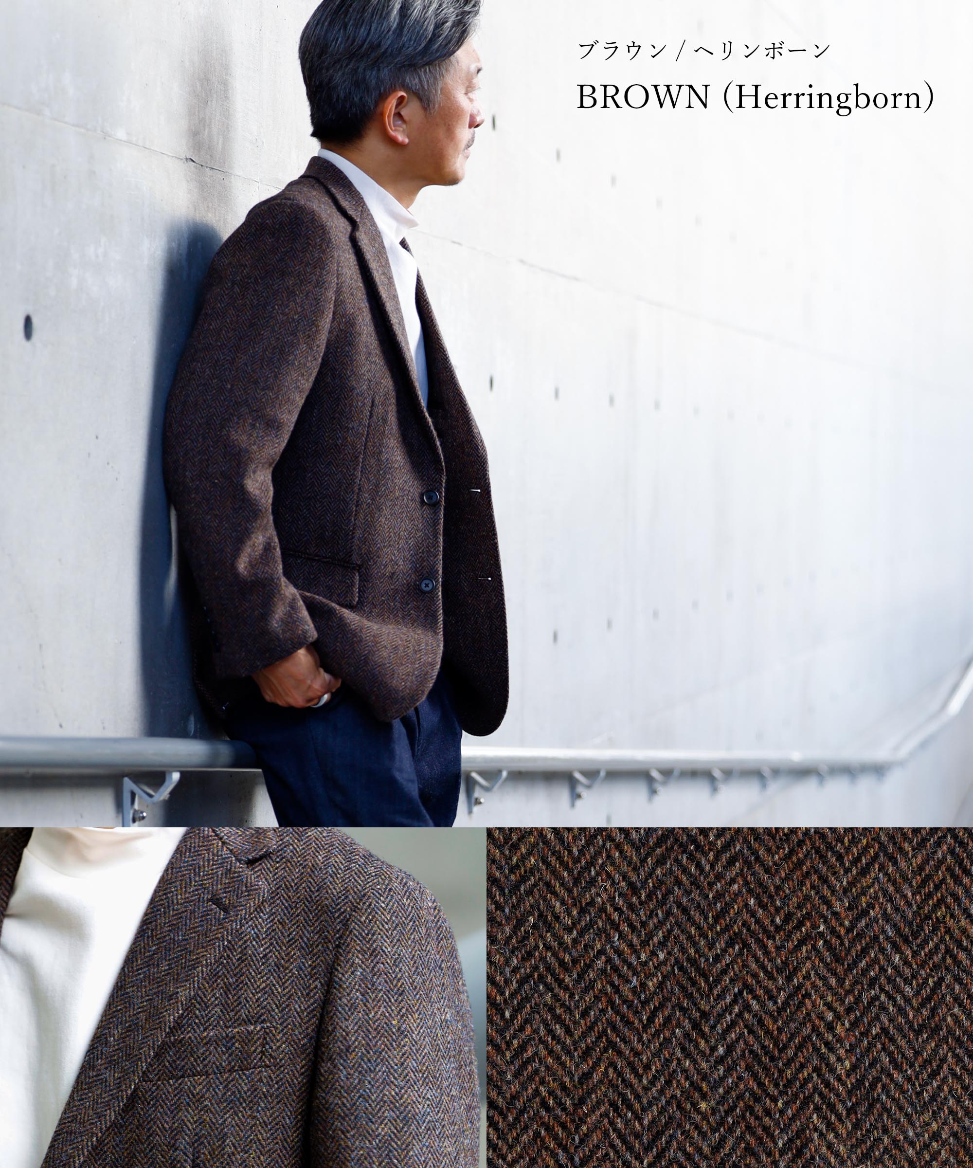 Harris Tweed ネイビー テーラードジャケット HARRIS TWEED ジャケット テーラード ブレザー ハリスツイード