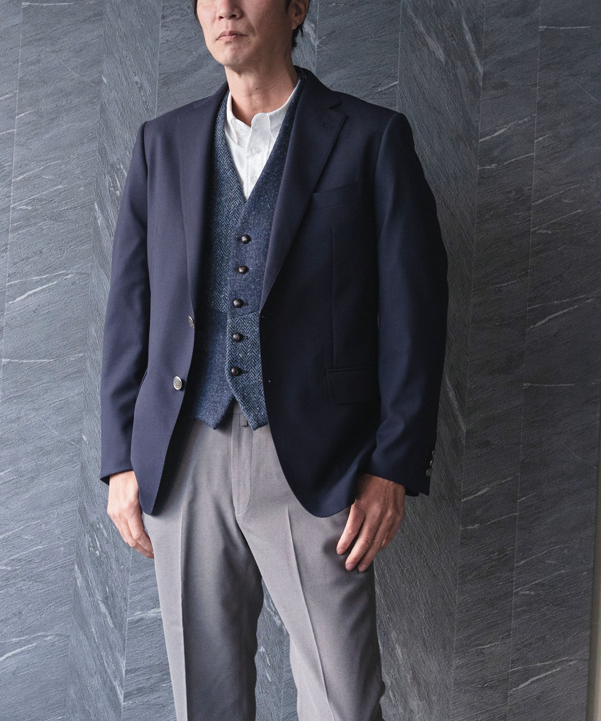 HARRIS TWEED ] ハリスツイード クレイジーパターンオッドベスト