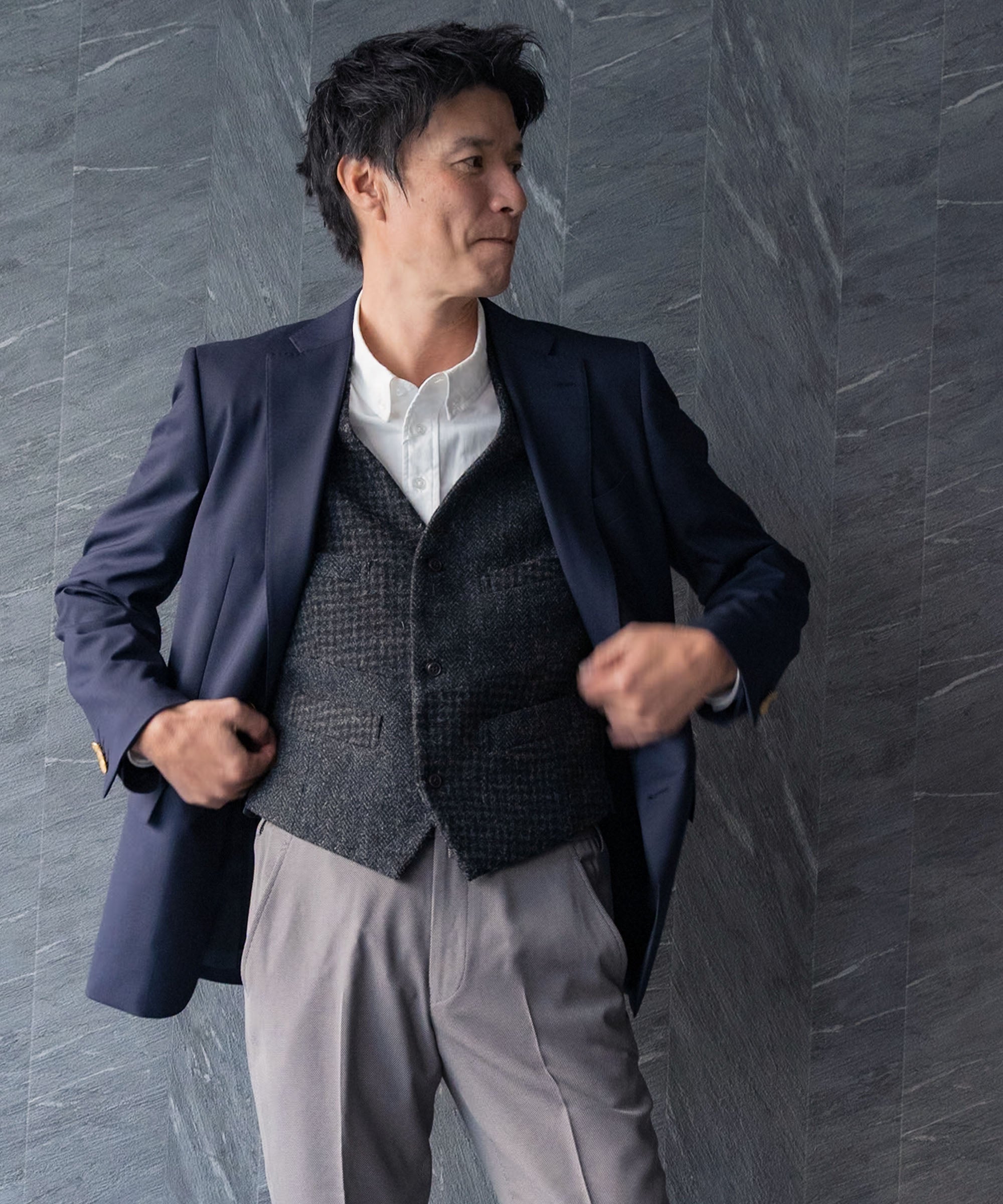 HARRIS TWEED ] ハリスツイード クレイジーパターンオッドベスト – AWC