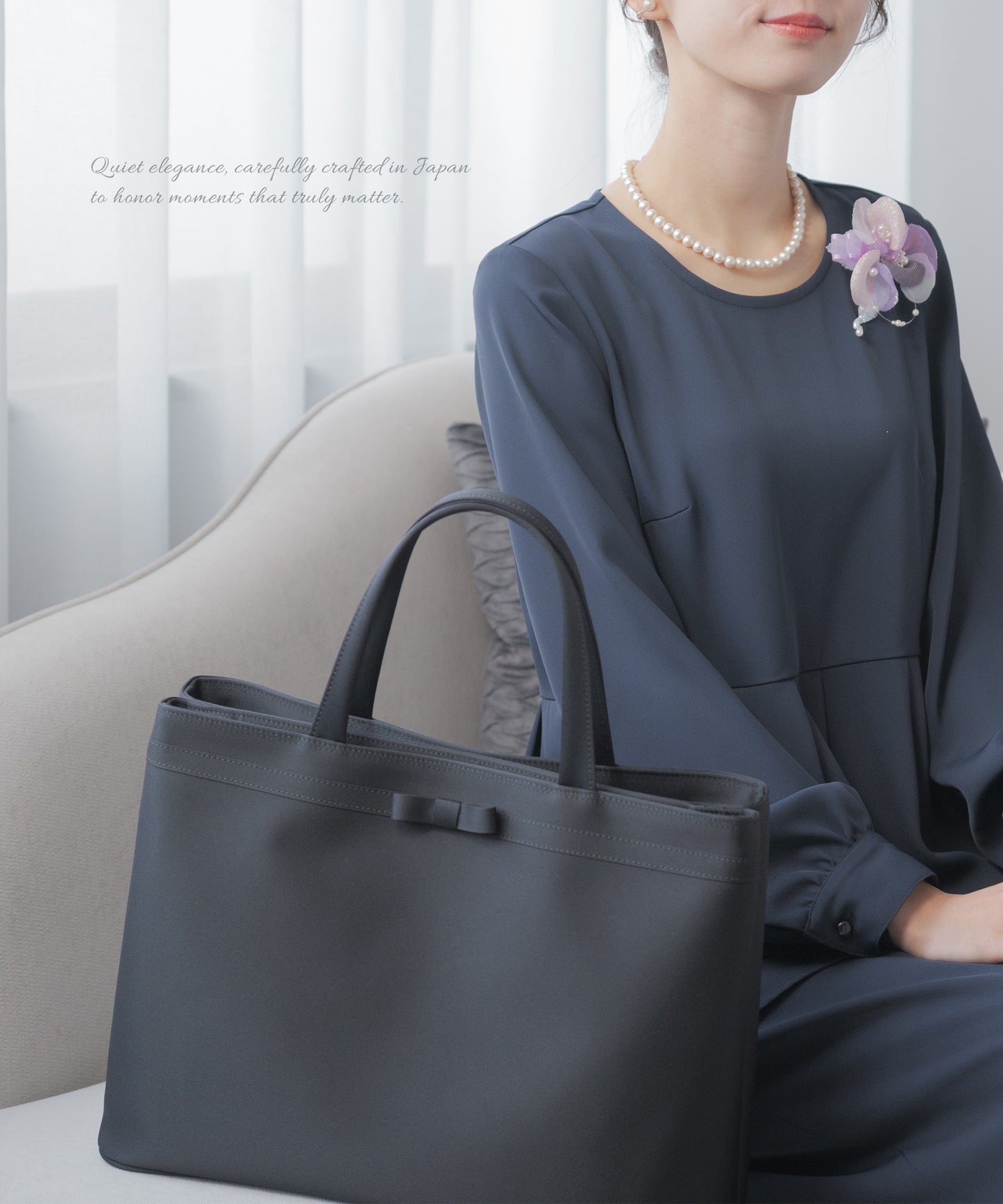 お受験対応 リボントートバッグ