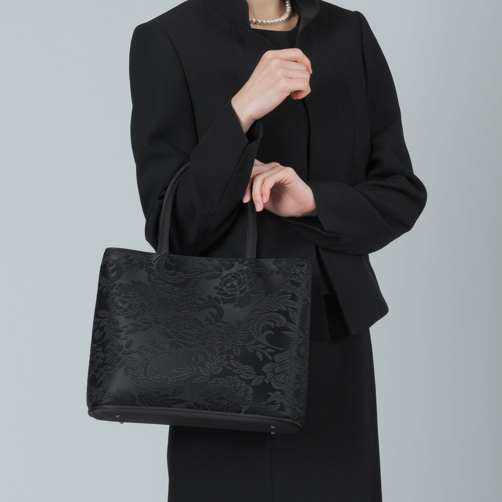 花柄ジャガード織 フォーマルトートバッグ