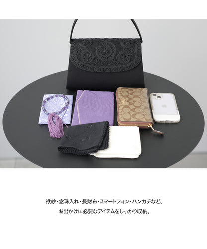 花柄 コード刺繍 フォーマルバッグ