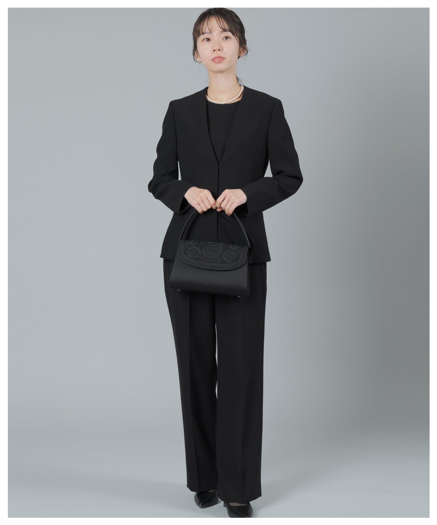 花柄 コード刺繍 フォーマルバッグ