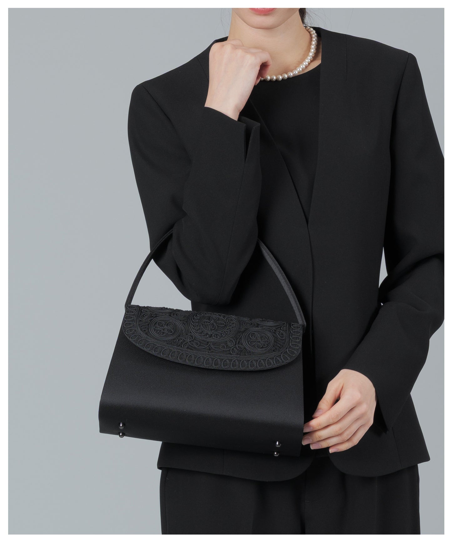 花柄 コード刺繍 フォーマルバッグ