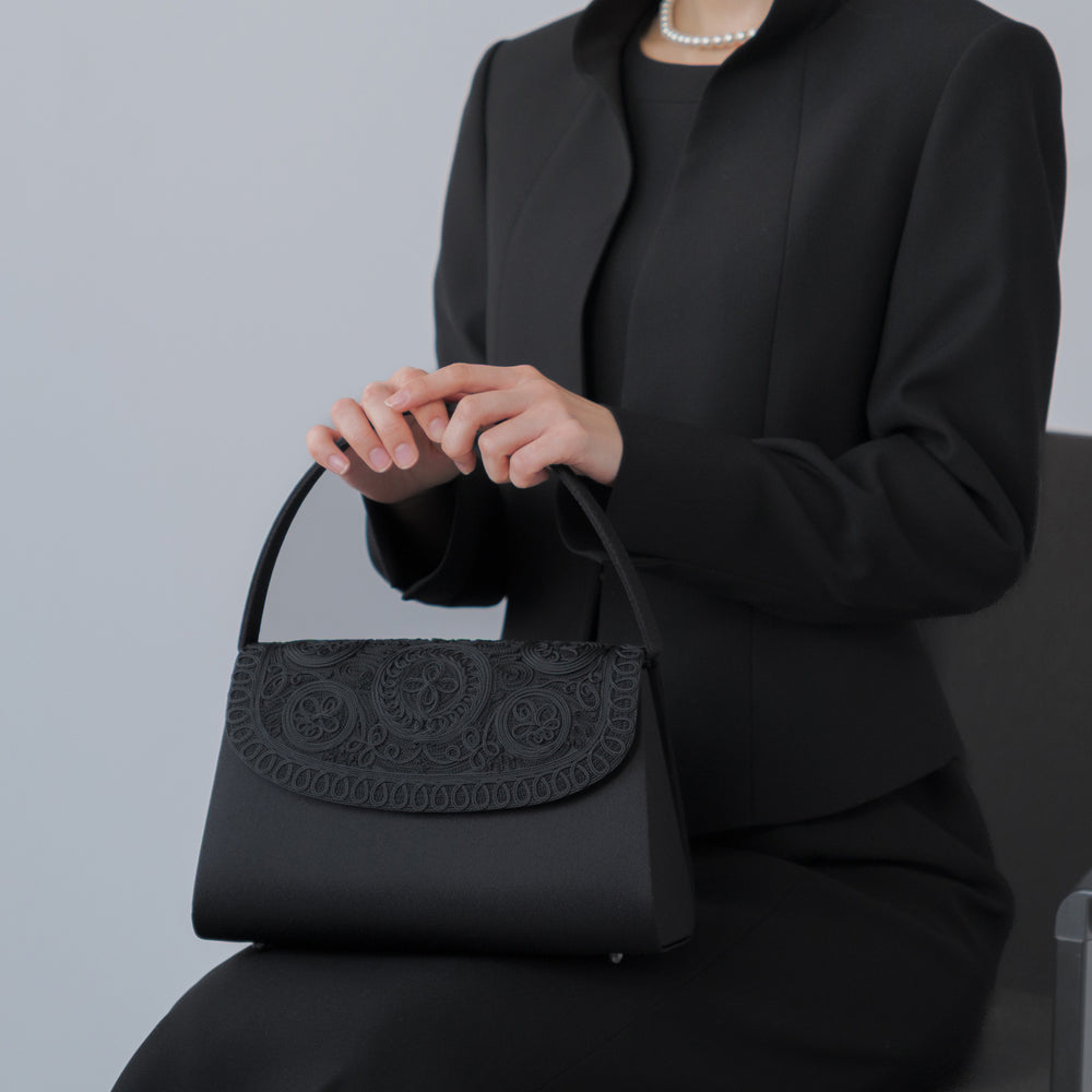 花柄 コード刺繍 フォーマルバッグ