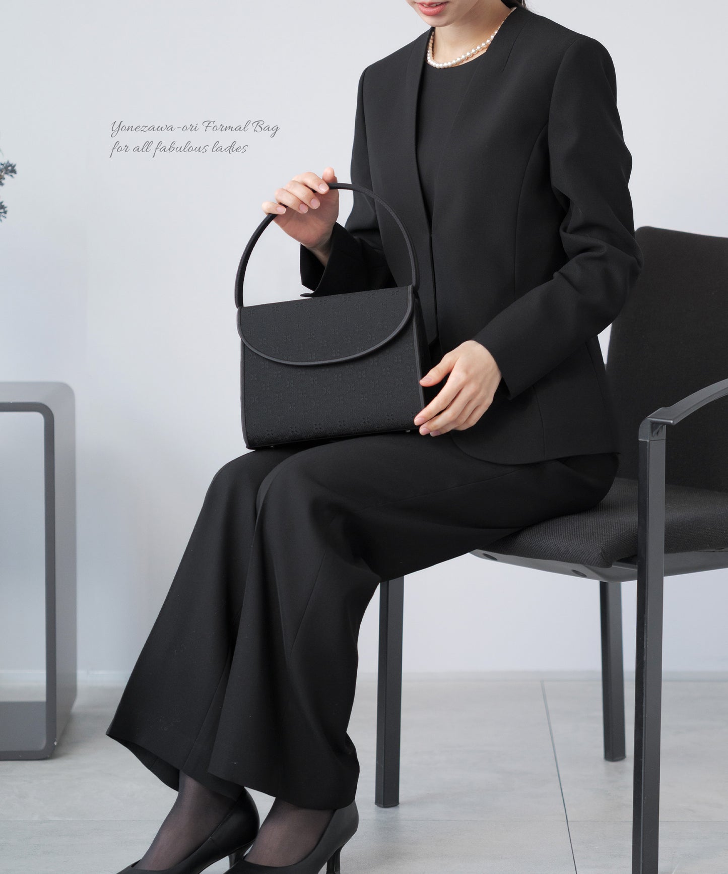 米沢織 花柄 フォーマルバッグ