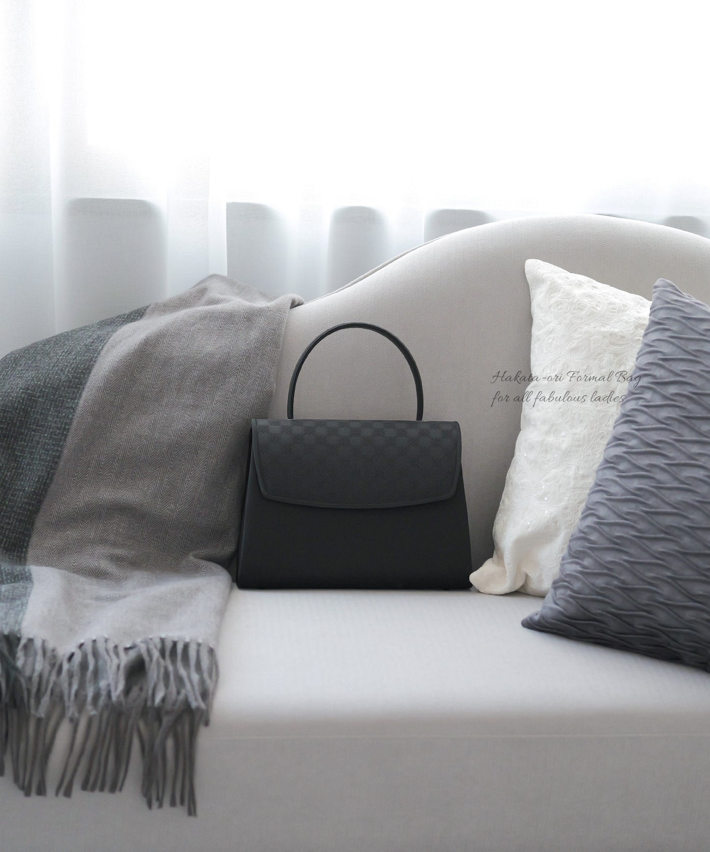 博多織 市松模様 フォーマルバッグ