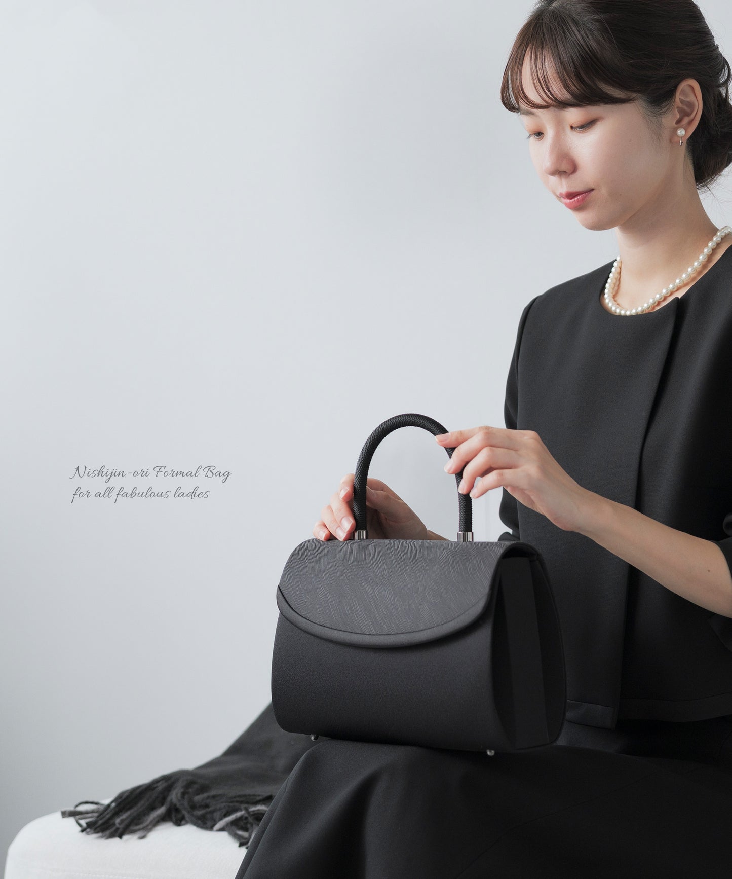 西陣織流れ縞模様 フォーマルバッグ