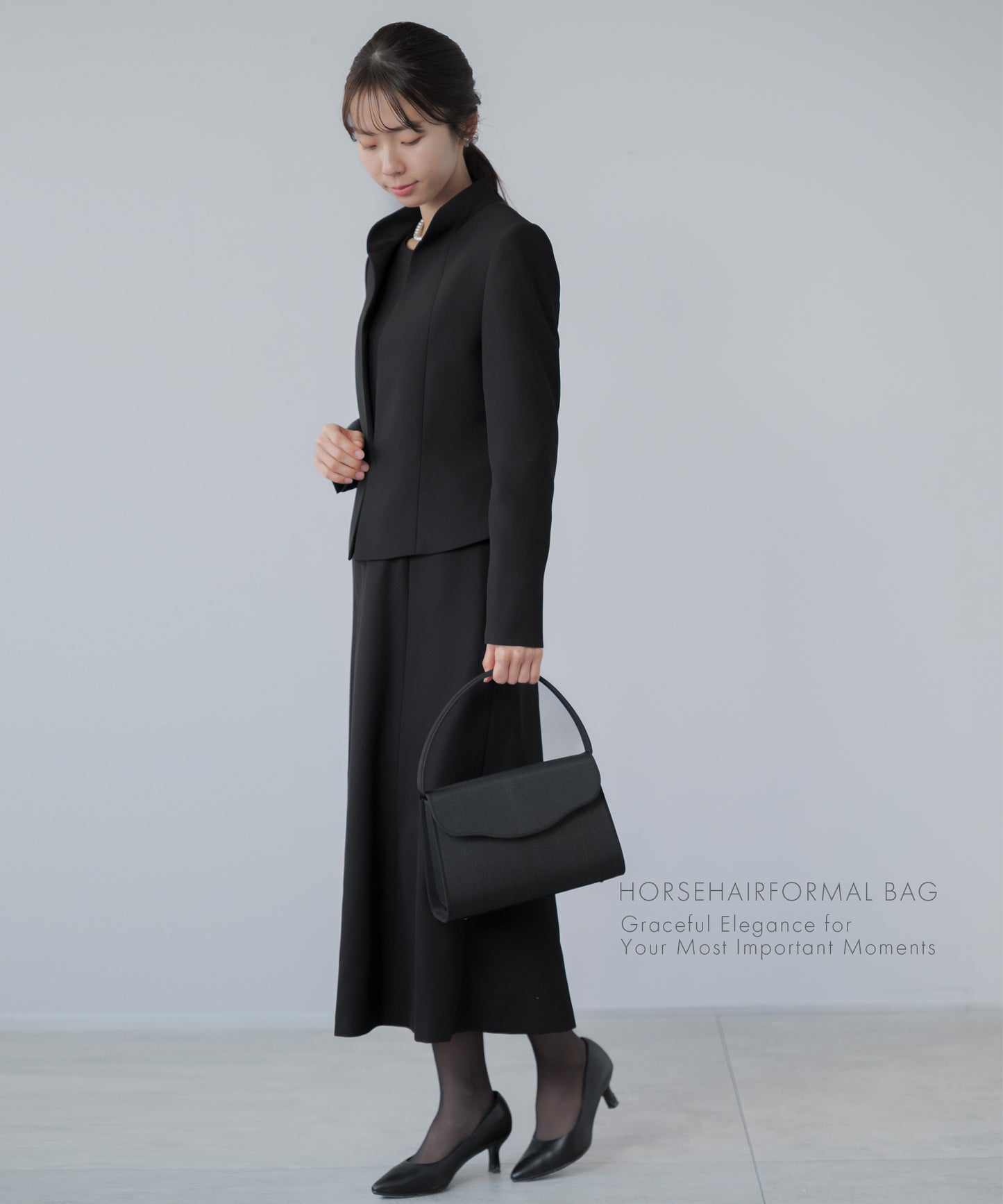 ホースヘアーフォーマルバッグ 台形型