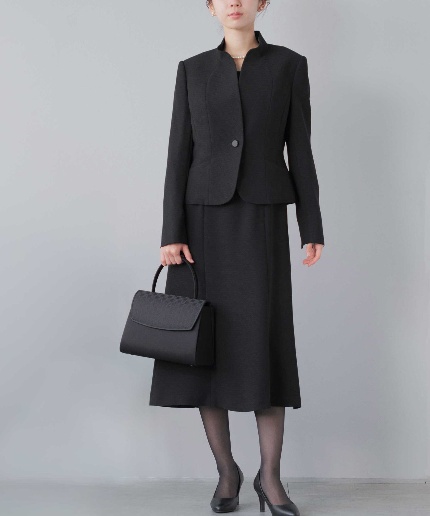 フリルスタンド襟 ロング ブラックフォーマル