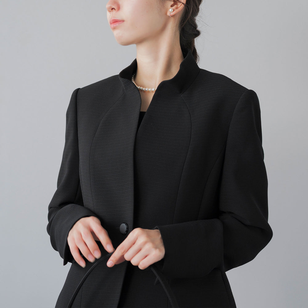 フリルスタンド襟 ロング ブラックフォーマル