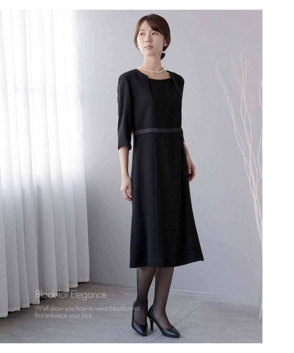 ノーカラー ブラックフォーマル アンサンブル (ウォッシャブル)