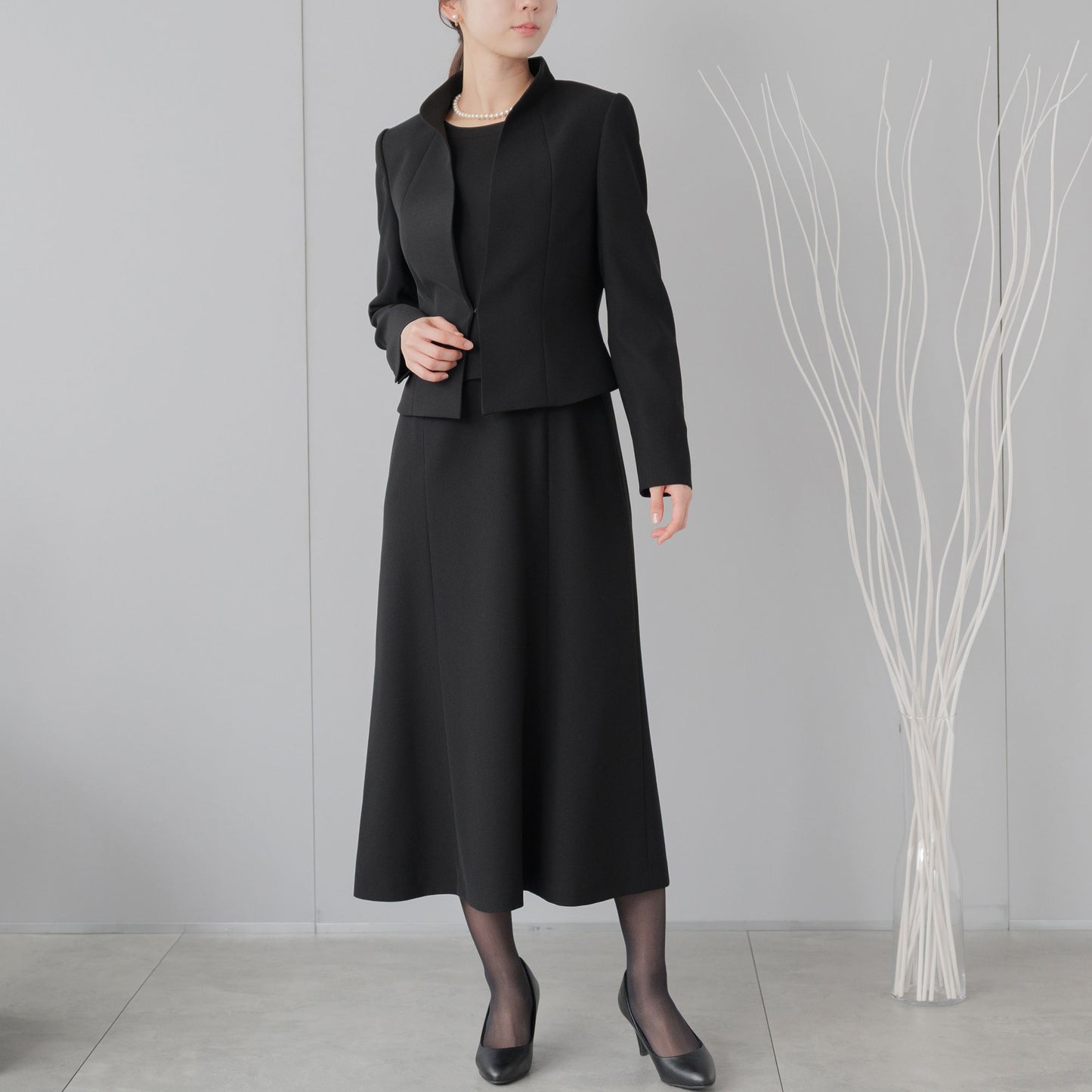 ロング丈 スタンド ブラックフォーマル