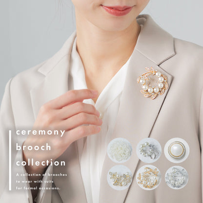 フォーマル パールブローチ