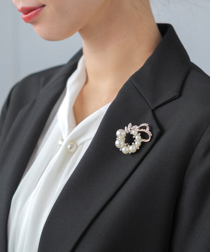 フォーマル パールブローチ