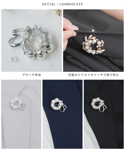 フォーマル パールブローチ