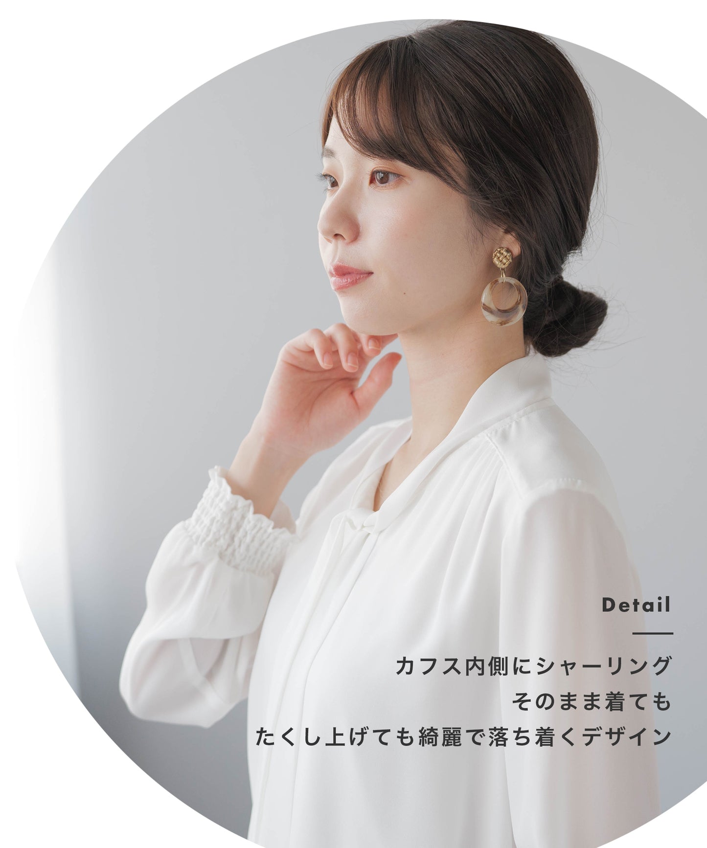 [Festinalente] シャーリングカフス ボウタイブラウス