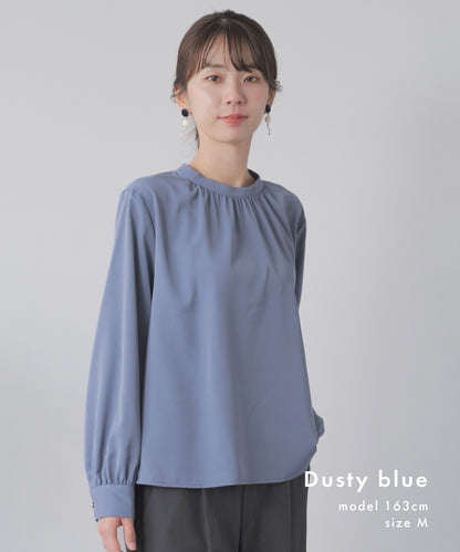 [Festinalente] マットサテンスタンドブラウス