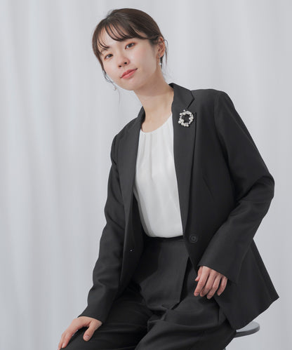 [Festinalente] 裏起毛 長袖 タックブラウス