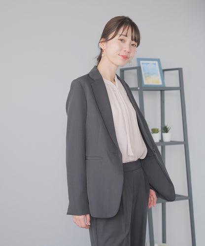 裏起毛 長袖 パールボウタイブラウス